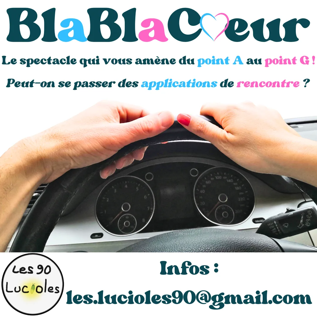 Affiche Blablacoeur spectacle drôle et décalé sur les application de rencontres