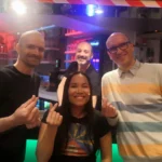 L'équipe lors de la première de Blablacœur à l'abc Belfort : un spectacle drôle, interactif et dans lequel on apprends des choses !